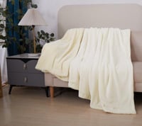 بطانية شتوي فرو ناعم كريمي