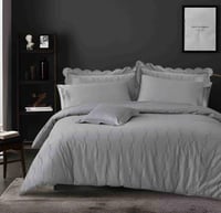 مفرش رانا مزدوج جاكارد قطن رصاصي غامق عدد القطع 7