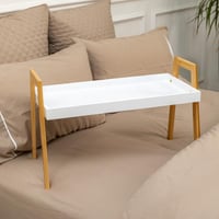 صينية تقديم خشبية أبيض بأرجل 60x30 سم