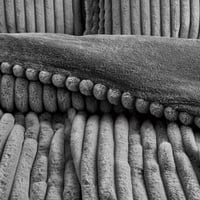 مفرش ليلى شتوي فاخر مفرد ونص فرو رصاصي غامق عدد ال...