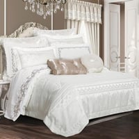 مفرش ساندرا صيفي مزدوج قطن جاكارد فاخر مطرز كريمي...