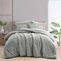 مفرش ليلى شتوي فاخر مفرد ونص فرو رصاصي عدد القطع 4