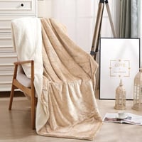 بطانية بونيتا خفيفة فرو مفرد ونص بيج مقاس 180 × 23...