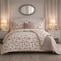 مفرش تورين أطفال صيفي مضغوط مفرد ونص ليلكي عدد الق...