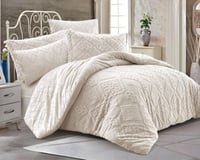 مفرش ريمي شتوي مزدوج بيج فرو عدد القطع 6