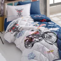 مفرش أطفال رود كينج صيفي مفرد ونص تركي أزرق و أبيض...