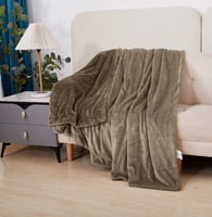 بطانية شتوي فرو ناعم بيج غامق