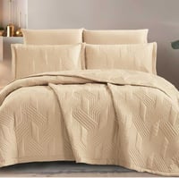 مفرش دولسي صيفي مضغوط مزدوج بيج غامق عدد القطع 6