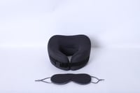 وسادة نداف للرقبة مع قناع عين لون أسود