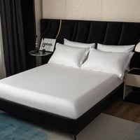 مفرش فندقي نمط هندسي يوناني مزدوج قطن أبيض 500 غرز...