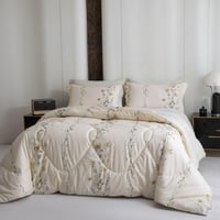 مفرش سمرلاند قطن 100% مفرد و نص برسومات الزهور كري...