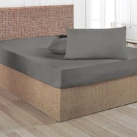 غطاء وسادة تركي رصاصي سادة قطن فاخر مقاس 90x50 سم