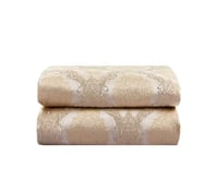 مفرش نمارق مزدوج قطن جاكارد مطرز بيج وذهبي عدد الق...