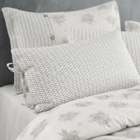 مفرش إنسجام صيفي قطن رصاصي فاتح برسومات الزهور