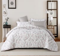 مفرش نوفا صيفي كوين مقاس 200x150 سم أبيض رصاصي برس...