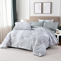 مفرش نوفا صيفي كوين مقاس 200x150 سم رصاصي مشجر برس...