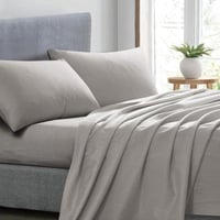 طقم شرشف ألينا مطاط صيفي مزدوج جاكارد قطن رصاصي عد...