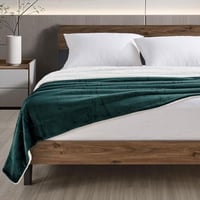 بطانية نداف خفيفة فرو مزدوج زيتي مقاس 240 × 220 سم