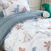 مفرش أطفال تيمون صيفي مفرد ونص أبيض رصاصي متعدد ال...