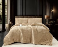 مفرش وورم شتوي فرو محفور بيج