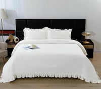 طقم غطاء لحاف شارم فائق النعومة بدون حشوة كريمي