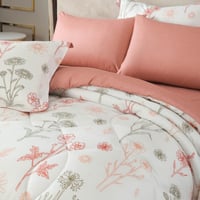 مفرش نوفا صيفي كوين مقاس 200x150 سم أبيض وليلكي بر...