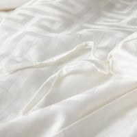 مفرش فندقي نمط هندسي يوناني مزدوج قطن أبيض 500 غرز...