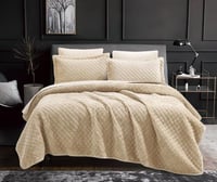 مفرش كويلا شتوي فرو مضغوط بيج