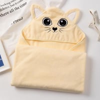 منشفة أطفال مواليد ريفي بقبعة ليموني عمر 0 - 2 سنو...