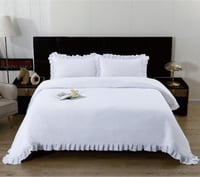 طقم غطاء لحاف شارم فائق النعومة بدون حشوة أبيض