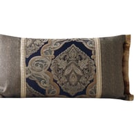 مفرش ملكي فاخر مزدوج قطن جاكارد مطرز كحلي ذهبي عدد...