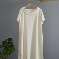 روب استحمام مفرد كريمي بقبعة