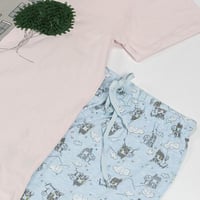 طقم بيجامة نسائية صيفية وردي فاتح