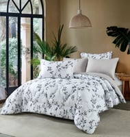 مفرش نوفا صيفي كوين مقاس 200x150 سم أبيض برسومات ا...