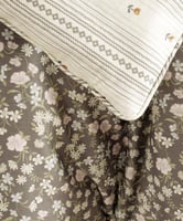 مفرش إنسجام صيفي قطن بني برسومات الزهور