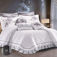 مفرش نوف صيفي مطرز فاخر مقاس كوين 150x200 سم أبيض...