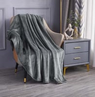 بطانية شتوي مخمل ناعم رصاصي غامق