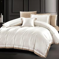 مفرش فيفيندا مزدوج قطن 300 غرزة فاخر كريمي عدد الق...