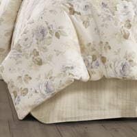 مفرش إنسجام صيفي قطن كريمي فاتح برسومات الزهور