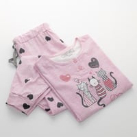 طقم بيجامة بناتي صيفية وردي