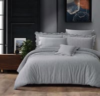 مفرش رانا مزدوج قطن رصاصي عدد القطع 7.