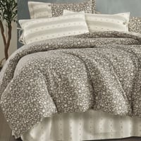 مفرش إنسجام صيفي قطن بني برسومات الزهور