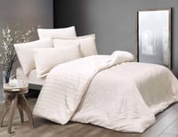 مفرش لاتينا شتوي فرو مزدوج كريمي 6 قطع