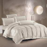 مفرش كانيز مزدوج قطن 300 غرزة فاخر بيج عدد القطع 6