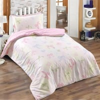 مفرش الربيع صيفي مفرد ونص فاخر أبيض وردي قطن عدد ا...