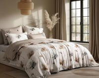 مفرش إشراق صيفي مزدوج قطن تنسل فاخر جملي برسومات ا...