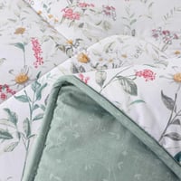 مفرش سمرلاند صيفي مزدوج برسومات الزهور أبيض و تركو...