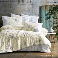 مفرش بلو لاجون قطن صيفي مزدوج فاخر سكري برسومات ال...