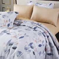 مفرش نوفا صيفي مفرد و نص بيج سماوي برسومات الزهور...