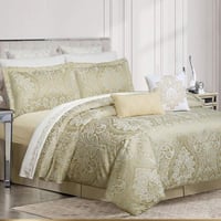 مفرش هارلي فاخر صيفي مزدوج جاكارد ذهبي عدد القطع 1...